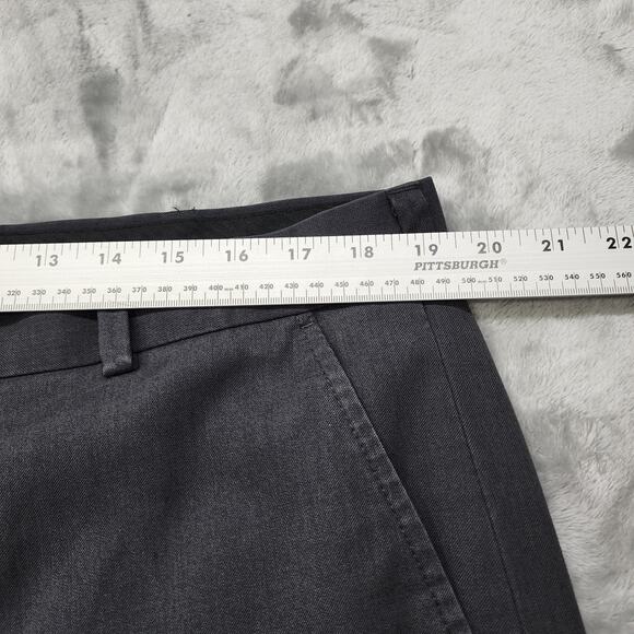 George Pants Mens 38X30 Gray Classic Fit Flat Front Straight Leg Trousers Office - Picture 9 of 13